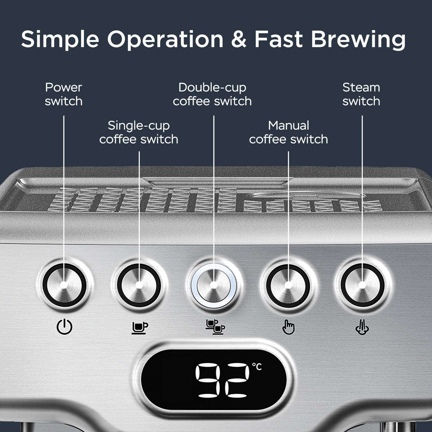 Espresso Machine | Geek Chef. 20 Bar Espresso Maker with Milk Frother Steam Wand